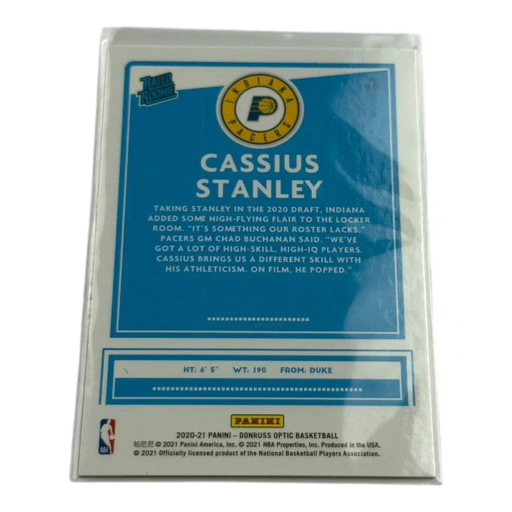 2020-21 Panini Donruss Optic Cassius Stanley Rated Rookie Silver Prizm #199 NBA